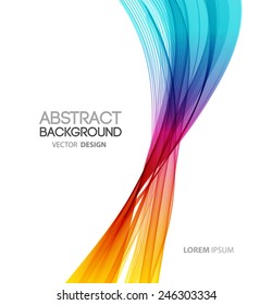 Vector Abstract curved lines background. Template brochure design