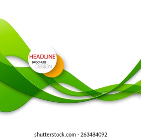 Vector Abstract curved lines background. Template brochure design