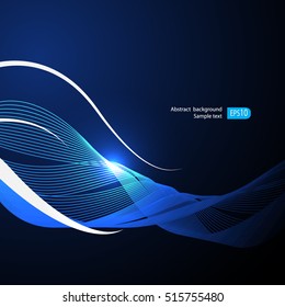 Vector Abstract curved lines background. Template design.
