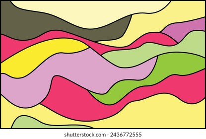 VECTOR ABSTRACT WITH CURVED LINES THEME, LANDSCAPE SUITABLE FOR BACKGROUND