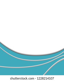 Vector abstract cut out waves on white background. Template for presentation, flyer, banner, poster, letterhead