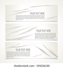 Vector abstract cut paper banners