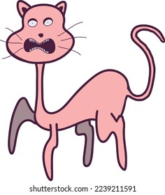 vector abstract cute  cat isolate 