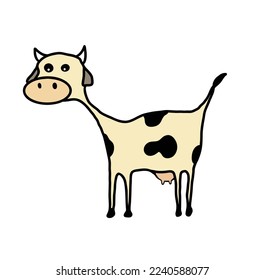 vector abstract cute cow isolate 