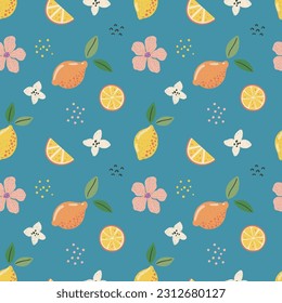 
Vector abstracto adorable ilustración dibujada a mano con limones. El patrón es perfecto para tela, papel pintado, papel envolvente, postal, disposición.