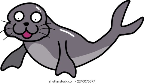 vector abstract cute seal isolate 