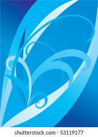 vector abstract cyan or blue curves