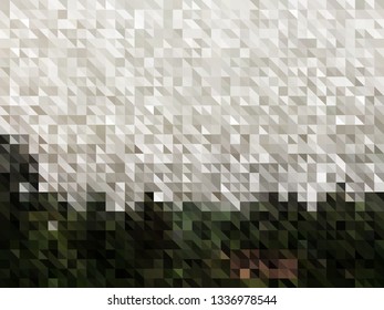 Vector Abstract Dark Background of Cloudy Weather. Wallpaper of Scene in Mosaic Style. Vector illustration of Colored Fond. Nature backdrop. Ecology Concept of Raining Day for Graphic Design
