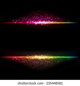 Vector Abstract dark background with color light frame