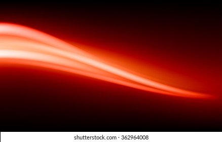 Vector abstract dark background with lines of light .Red trails.