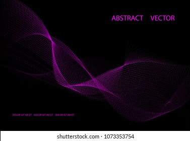 Vector abstract dark background with purple dot waves.