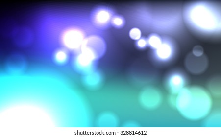 Vector abstract dark blurred lights background. Water drops.
