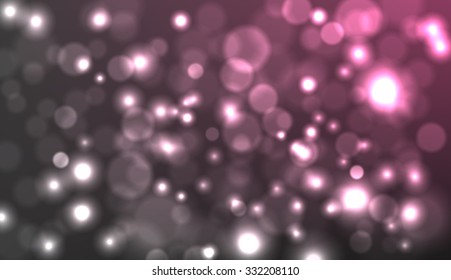 Vector abstract dark blurred lights background. Water 
drops. Dust. Bubbles.