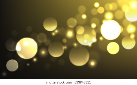 Vector abstract dark blurred lights background. Water drops. Dust. Bubbles.