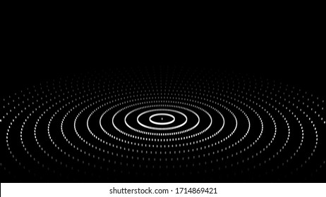 Vector abstract dark futuristic background. Big data visualization. Digital dynamic wave of particles.