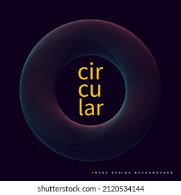 Ilustración de gradiente oscuro abstracto vectorial. Fondo geométrico moderno con anillo espirográfico circular