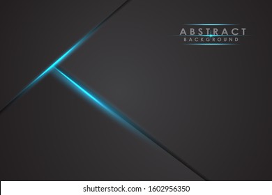 Vector abstract dark grey with green light line and text on blank space for text design modern luxury futuristic background vector illustration