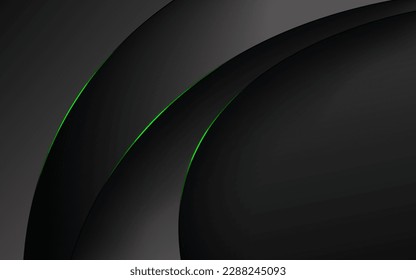 Vector abstract dark grey with green light line and text on blank space for text design modern luxury futuristic background vector illustration