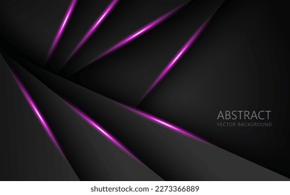 Vector abstracto de gris oscuro con línea de luz rosa y texto en espacio en blanco para el diseño de texto diseño moderno de fondo futurista ilustración vectorial