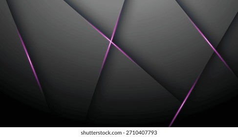 Vector abstract dark grey with pink light line and text on blank space for text design modern luxury futuristic background vector illustration