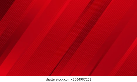 Vector abstract dark red diagonal striped line background with shadow and overlap shape. Modern futuristic background