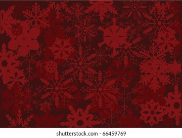 vector abstract dark red snowflake background