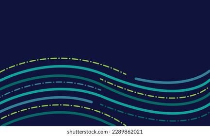 Vector abstract dash dot line background flow wave pattern.