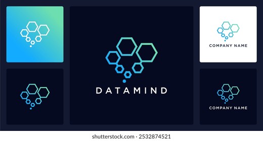 Vector abstract of data mind logo and icon, can be used in various media easily, editable
