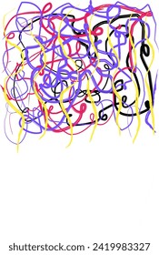 vector abstract decoration with strokes of various colors