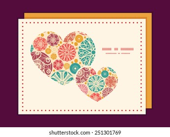 Vector abstract decorative circles heart symbol frame pattern invitation greeting card template