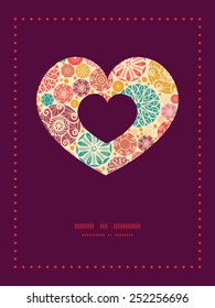 Vector abstract decorative circles heart symbol frame pattern invitation greeting card template