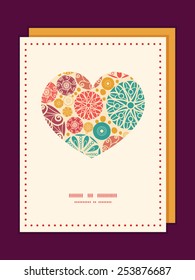 Vector abstract decorative circles heart symbol frame pattern invitation greeting card template