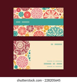 Vector abstract decorative circles horizontal stripe frame pattern business cards set
