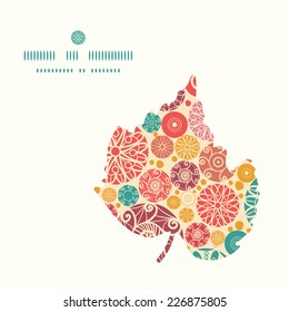 Vector abstract decorative circles leaf silhouette pattern frame