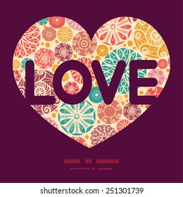 Vector abstract decorative circles love text frame pattern invitation greeting card template