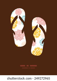 Vector abstract decorative circles stars flip flops silhouettes pattern frame