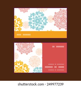 Vector abstract decorative circles stars horizontal stripe frame pattern business cards set