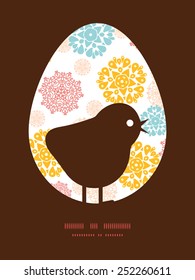 Vector abstract decorative circles stars chicken silhouette Easter frame
