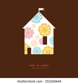 Vector abstract decorative circles stars house silhouette pattern frame