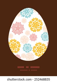 Vector abstract decorative circles stars Easter egg sillhouette frame card template
