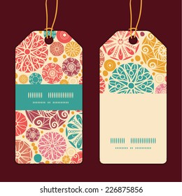 Vector abstract decorative circles vertical stripe frame pattern tags set