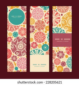 Vector abstract decorative circles vertical banners set pattern background