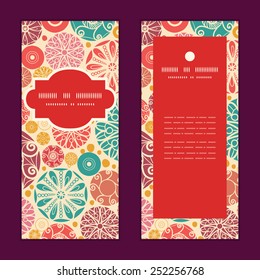Vector abstract decorative circles vertical frame pattern invitation greeting cards set