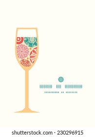 Vector abstract decorative circles wine glass silhouette pattern frame