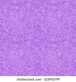 Vector abstract decorative doodles seamless pattern. Hand-drawn waves texture, wavy background.