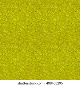 Vector abstract decorative doodles seamless pattern. Hand-drawn waves texture, wavy background.