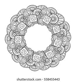 Vector abstract decorative elements black and white frame.