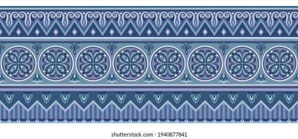 Vector abstract decorative ethnic ornamental illustration. Stripe background