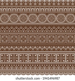 Vector abstracto de ilustración decorativa étnica ornamental. Patrón monocromo sin soldadura