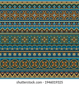 Vector abstract decorative ethnic ornamental illustration. Bright colors pattern
